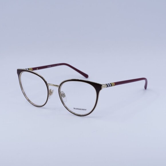 🕶️ New Burberry BE1324 1265 Eyeglasses - Bordeaux/Gold Frame 52mm
